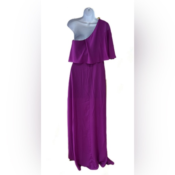 Lulus Magenta One Shoulder Dress sz M - Picture 3 of 4